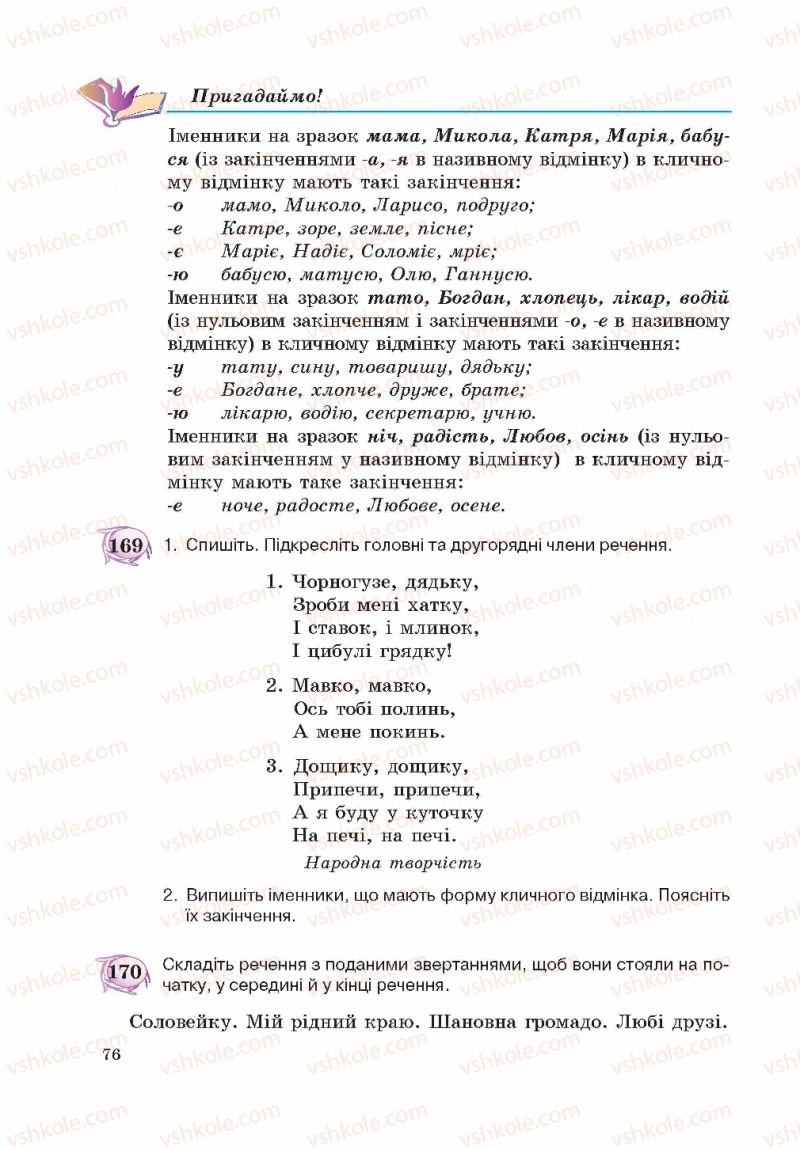 Страница 76 | Підручник Українська мова 5 клас С.Я. Єрмоленко, В.Т. Сичова 2013