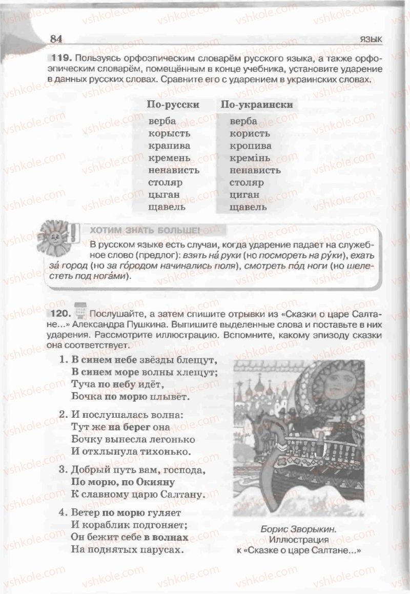 Страница 84 | Підручник Русский язык 5 клас Е.И. Быкова, Л.В. Давидюк, Е.С. Снитко, Е.Ф. Рачко 2013