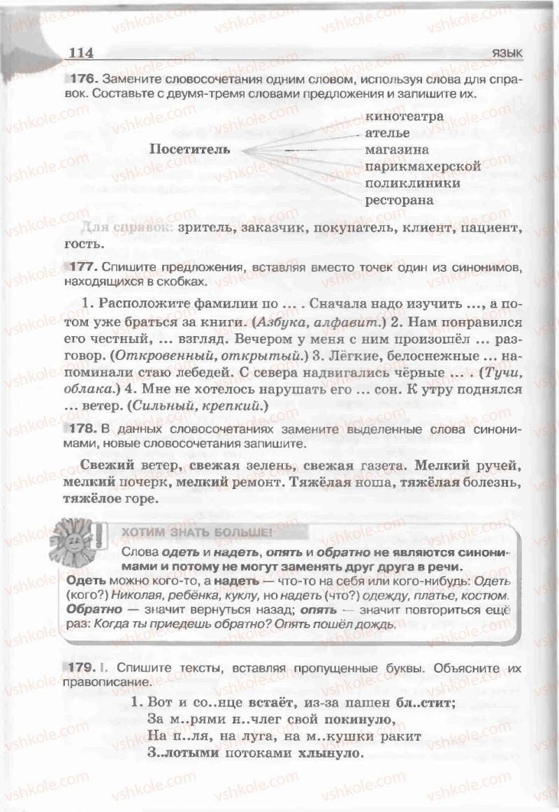 Страница 114 | Підручник Русский язык 5 клас Е.И. Быкова, Л.В. Давидюк, Е.С. Снитко, Е.Ф. Рачко 2013