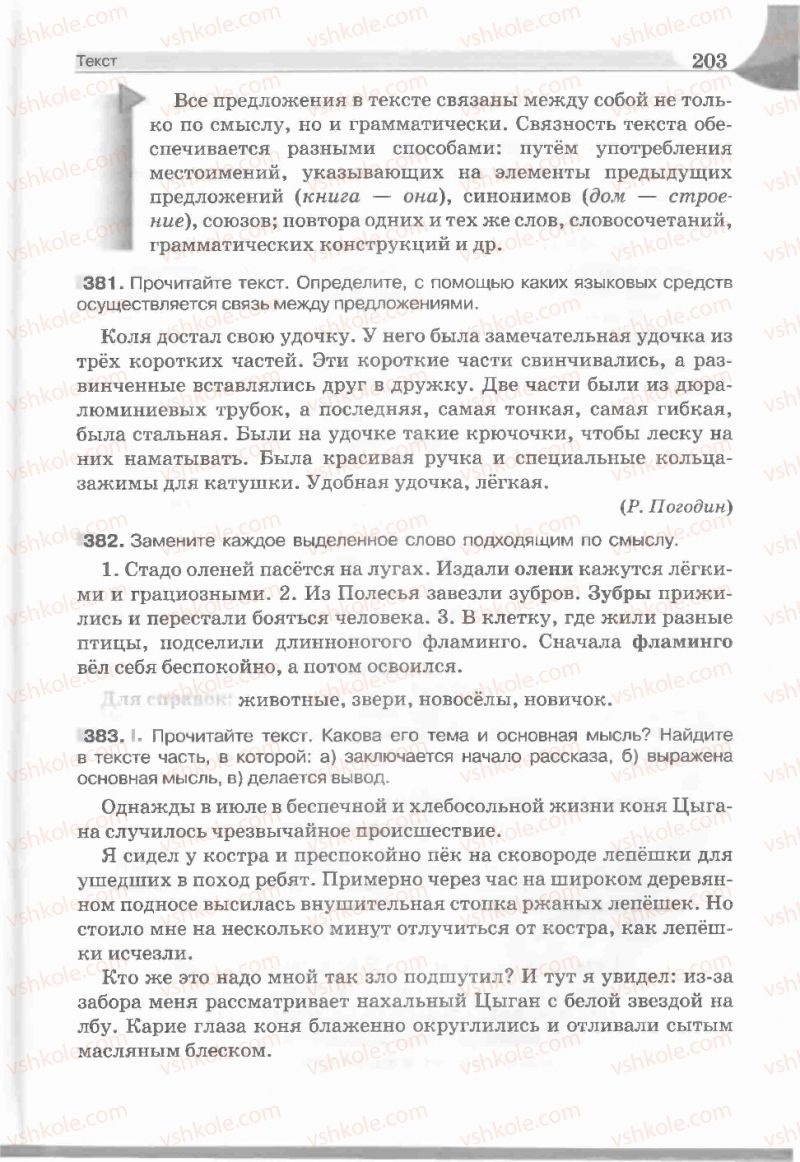 Страница 203 | Підручник Русский язык 5 клас Е.И. Быкова, Л.В. Давидюк, Е.С. Снитко, Е.Ф. Рачко 2013