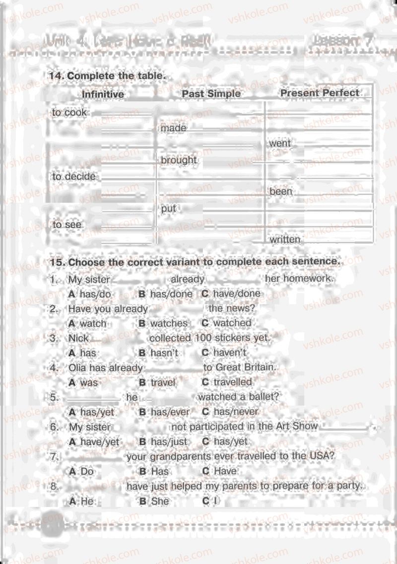 Страница 40 | Підручник Англiйська мова 5 клас О.Я. Косован 2013 Робочий зошит до підручника А.М. Несвіт