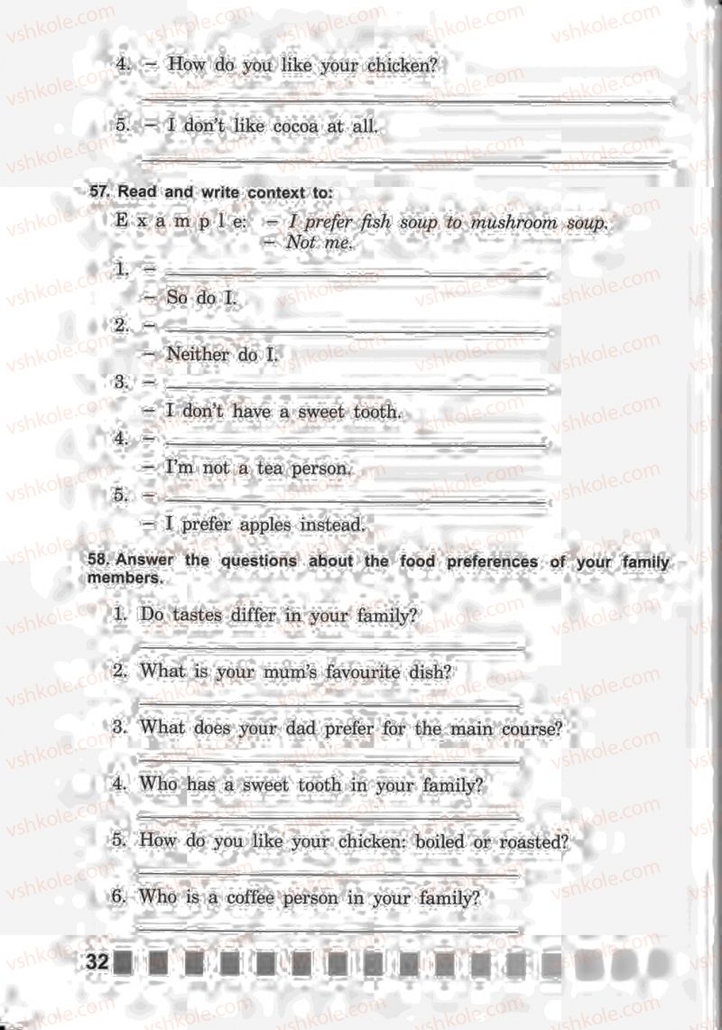 Страница 32 | Підручник Англiйська мова 5 клас Л.В. Калініна, І.В. Самойлюкевич 2013 Робочий зошит