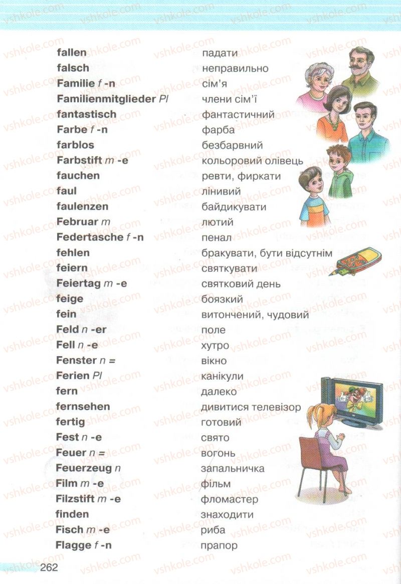 Страница 262 | Підручник Німецька мова 5 клас М.М. Сидоренко, О.А. Палій 2013