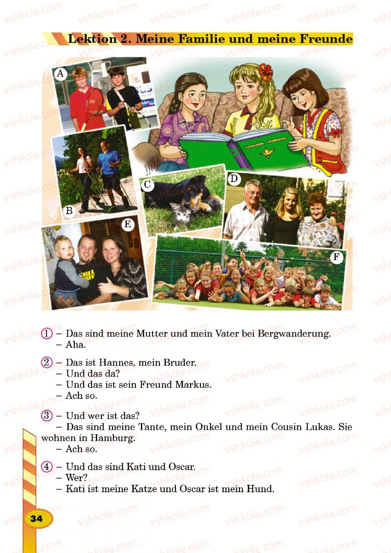 Страница 34 | Підручник Німецька мова 5 клас Л.В. Горбач, Г.Ю. Трінька 2013