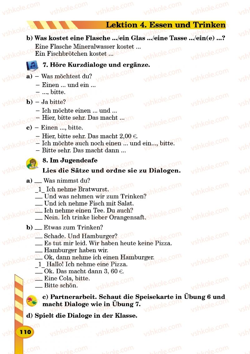 Страница 110 | Підручник Німецька мова 5 клас Л.В. Горбач, Г.Ю. Трінька 2013