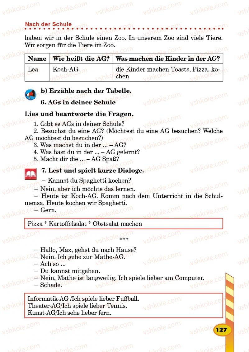 Страница 127 | Підручник Німецька мова 5 клас Л.В. Горбач, Г.Ю. Трінька 2013
