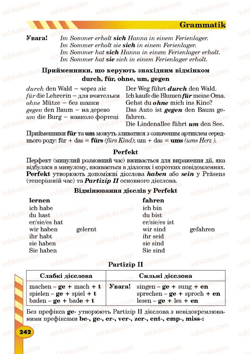Страница 242 | Підручник Німецька мова 5 клас Л.В. Горбач, Г.Ю. Трінька 2013
