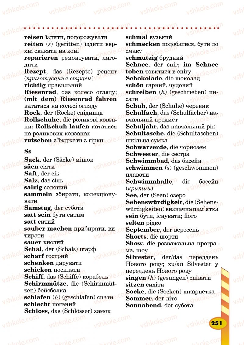 Страница 251 | Підручник Німецька мова 5 клас Л.В. Горбач, Г.Ю. Трінька 2013