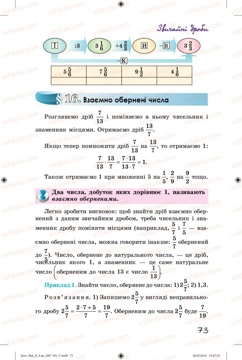 Страница 73 | Підручник Математика 6 клас О.С. Істер 2014