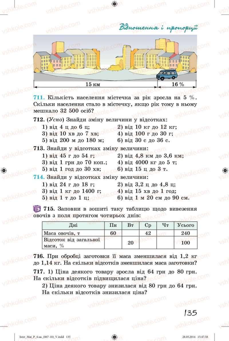 Страница 135 | Підручник Математика 6 клас О.С. Істер 2014