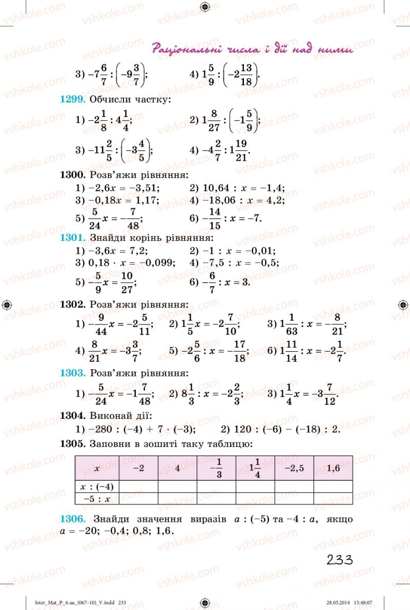 Страница 233 | Підручник Математика 6 клас О.С. Істер 2014