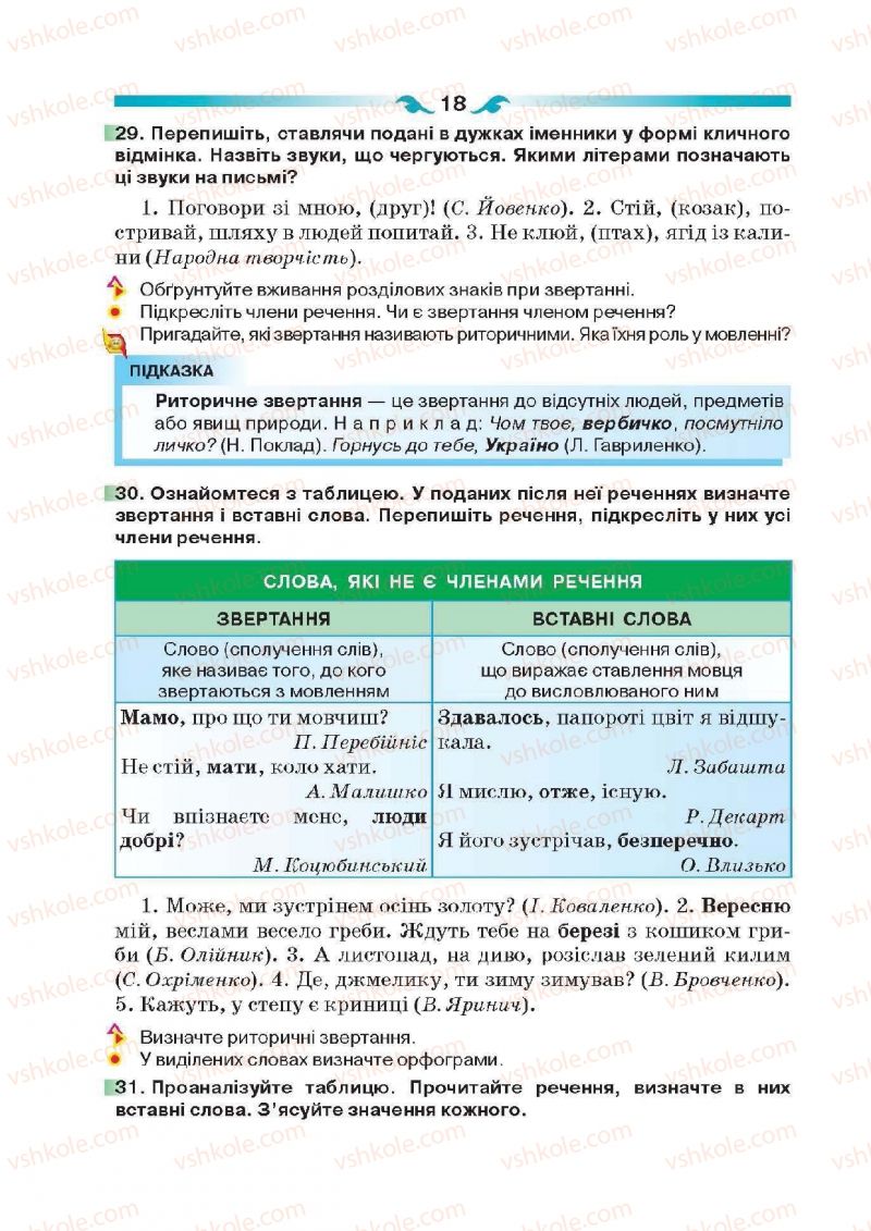 Страница 18 | Підручник Українська мова 6 клас О.П. Глазова 2014