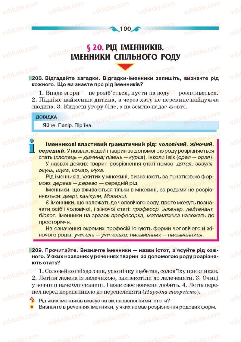 Страница 100 | Підручник Українська мова 6 клас О.П. Глазова 2014