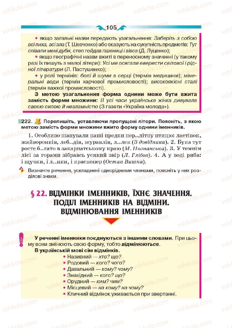 Страница 105 | Підручник Українська мова 6 клас О.П. Глазова 2014