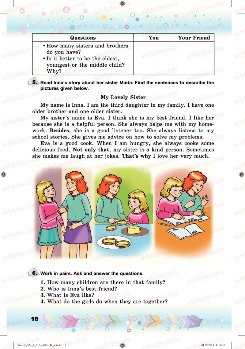Страница 18 | Підручник Англiйська мова 6 клас А.М. Несвіт 2014