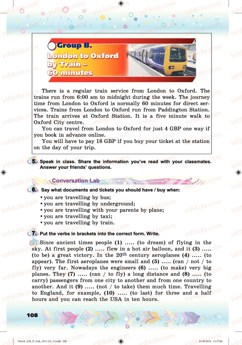 Страница 108 | Підручник Англiйська мова 6 клас А.М. Несвіт 2014