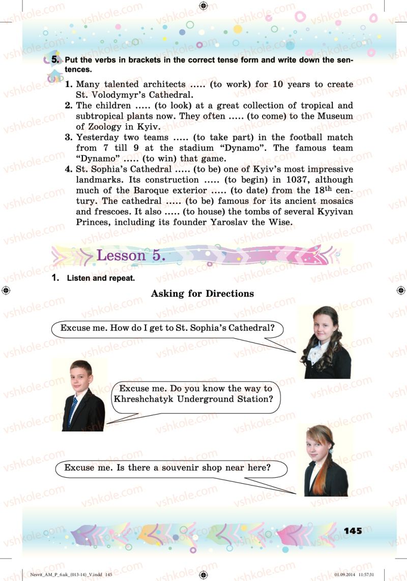 Страница 145 | Підручник Англiйська мова 6 клас А.М. Несвіт 2014