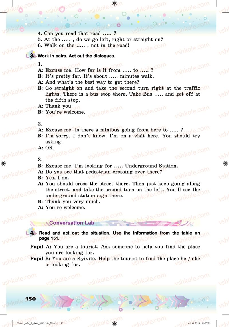 Страница 150 | Підручник Англiйська мова 6 клас А.М. Несвіт 2014