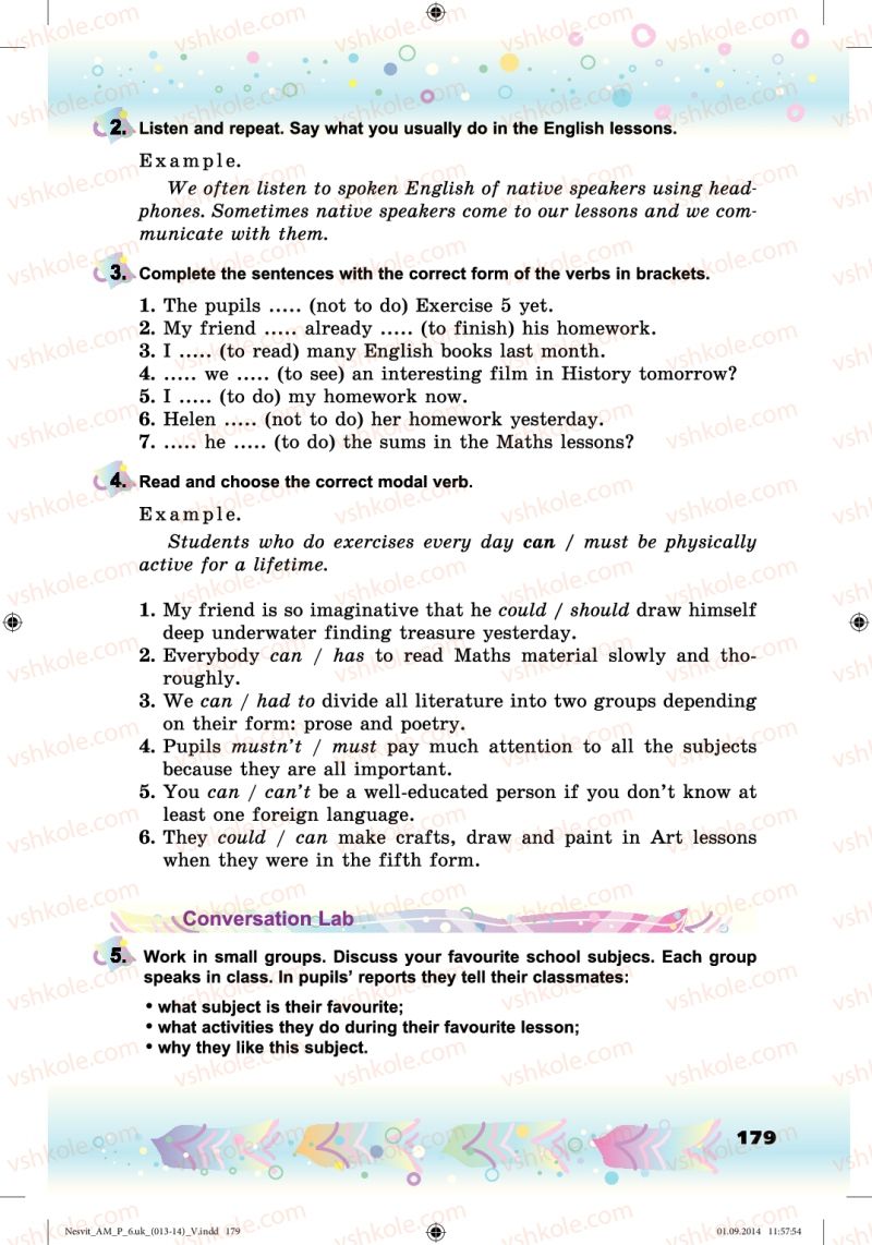 Страница 179 | Підручник Англiйська мова 6 клас А.М. Несвіт 2014