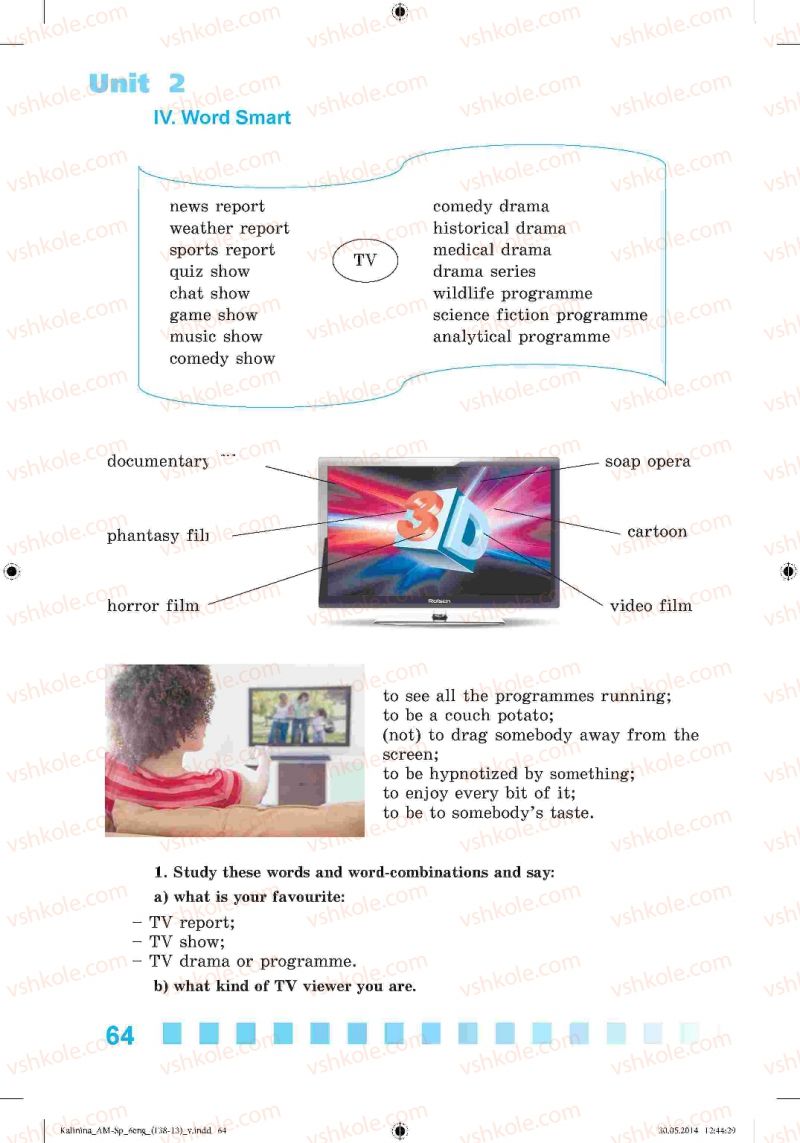 Страница 64 | Підручник Англiйська мова 6 клас Л.В. Калініна, І.В. Самойлюкевич 2014