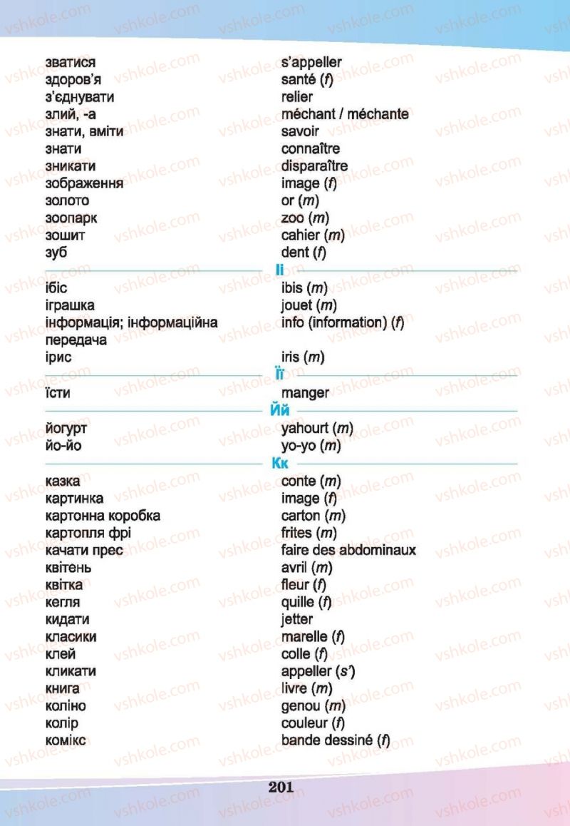 Страница 201 | Підручник Французька мова 6 клас Н.П. Чумак, Т.В. Кривошеєва 2014 2 рік навчання