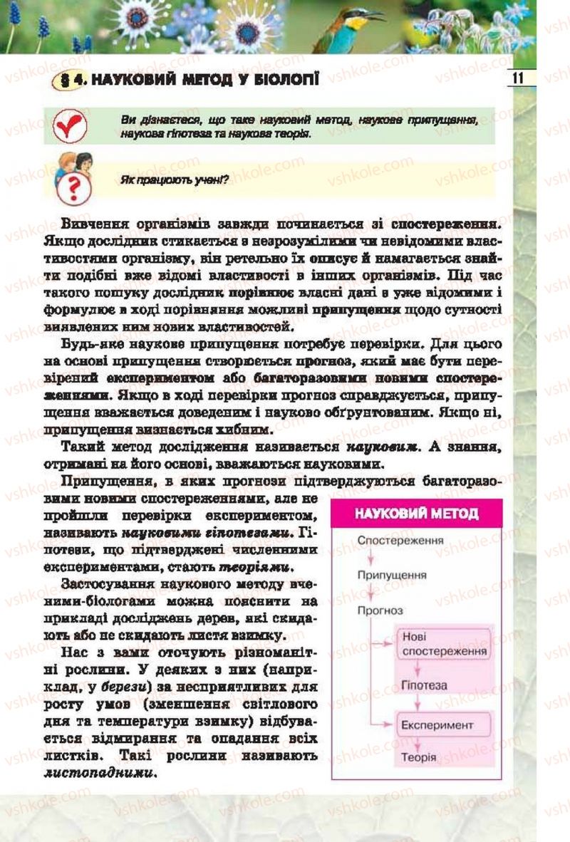 Страница 11 | Підручник Біологія 6 клас І.Ю. Костіков, С.О. Волгін, В.В. Додь 2014