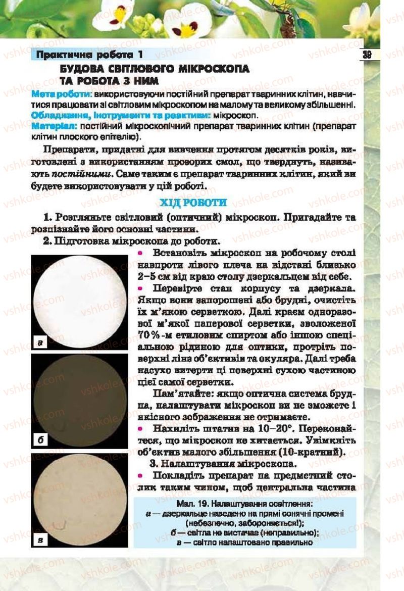 Страница 39 | Підручник Біологія 6 клас І.Ю. Костіков, С.О. Волгін, В.В. Додь 2014