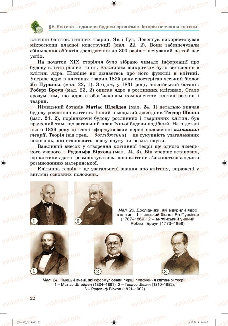 Страница 22 | Підручник Біологія 6 клас Л.І. Остапченко, П.Г. Балан, Н.Ю. Матяш 2014