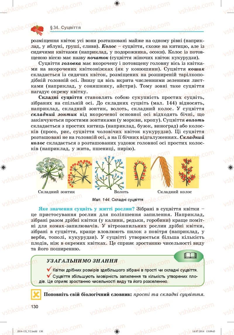 Страница 130 | Підручник Біологія 6 клас Л.І. Остапченко, П.Г. Балан, Н.Ю. Матяш 2014