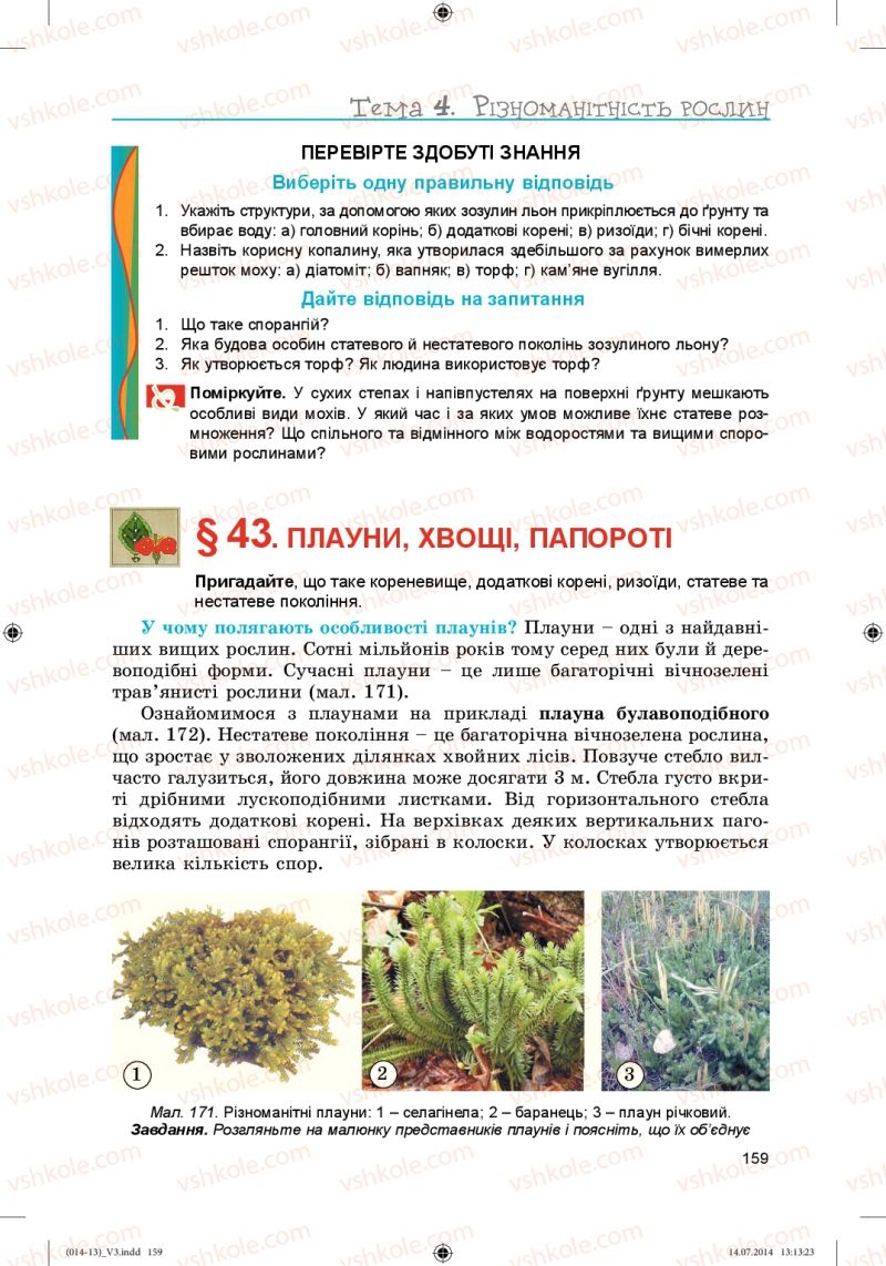 Страница 159 | Підручник Біологія 6 клас Л.І. Остапченко, П.Г. Балан, Н.Ю. Матяш 2014