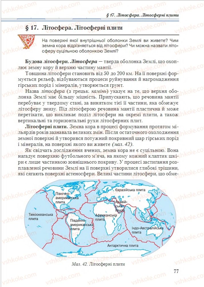 Страница 77 | Підручник Географія 6 клас Т.Г. Гільберг, Л.Б. Паламарчук 2014