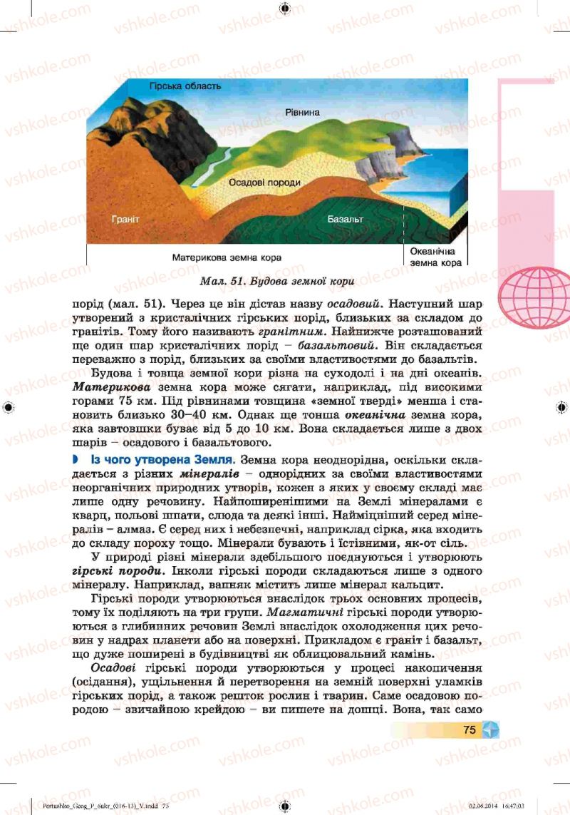 Страница 75 | Підручник Географія 6 клас В.Ю. Пестушко, Г.Ш. Уварова 2014