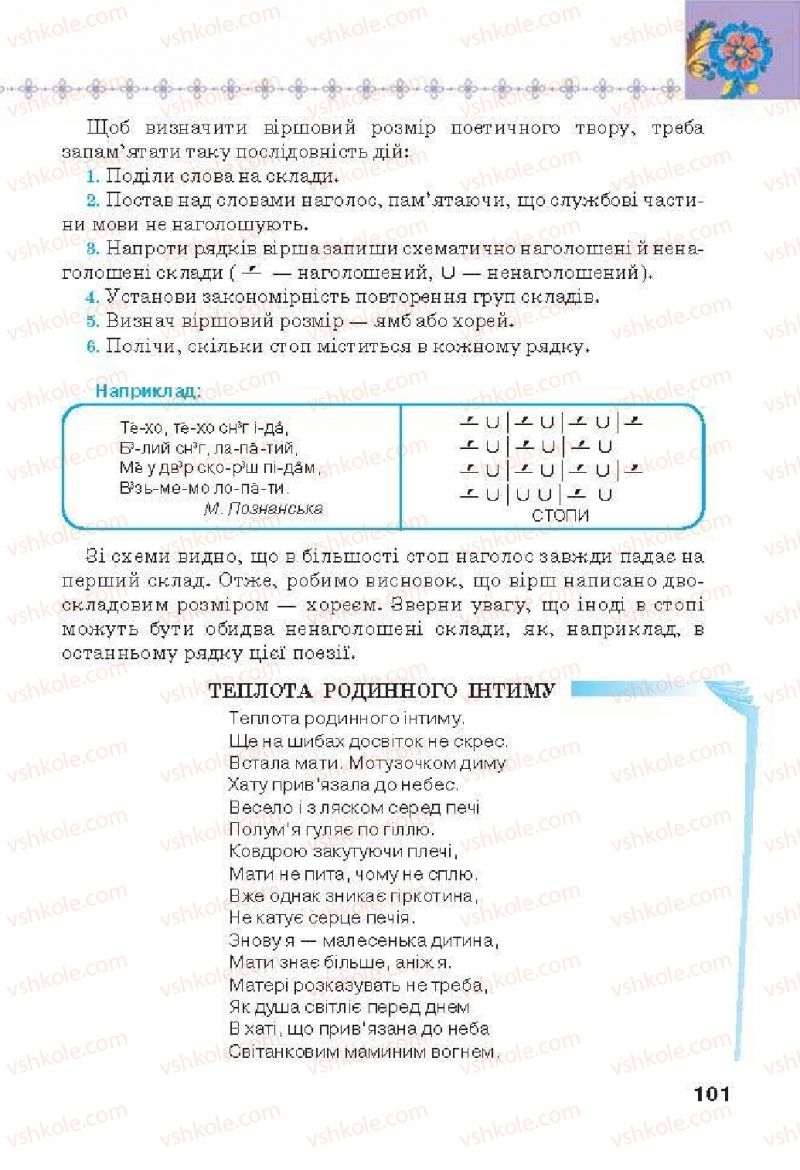 Страница 101 | Підручник Українська література 6 клас Л.Т. Коваленко 2014