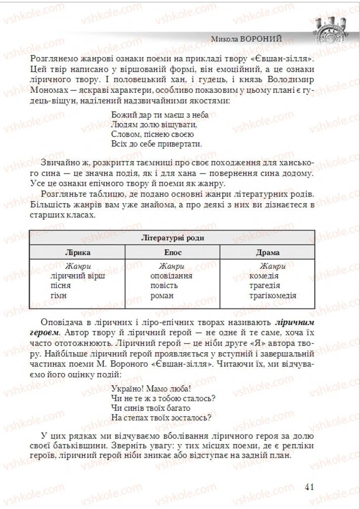 Страница 41 | Підручник Українська література 6 клас О.М. Авраменко 2014