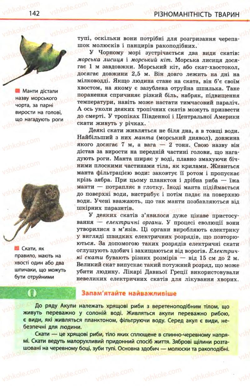Страница 142 | Підручник Біологія 8 клас Н.В. Запорожець, С.В. Влащенко 2008