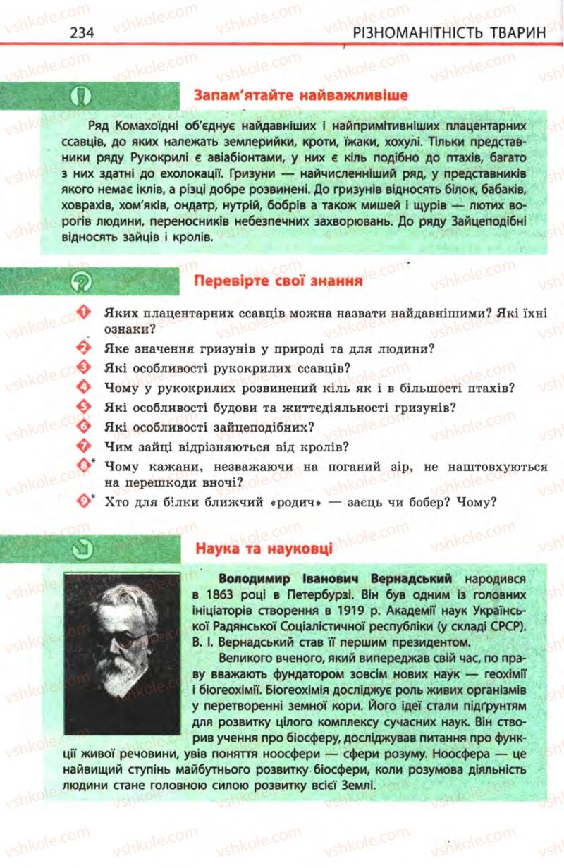 Страница 234 | Підручник Біологія 8 клас Н.В. Запорожець, С.В. Влащенко 2008