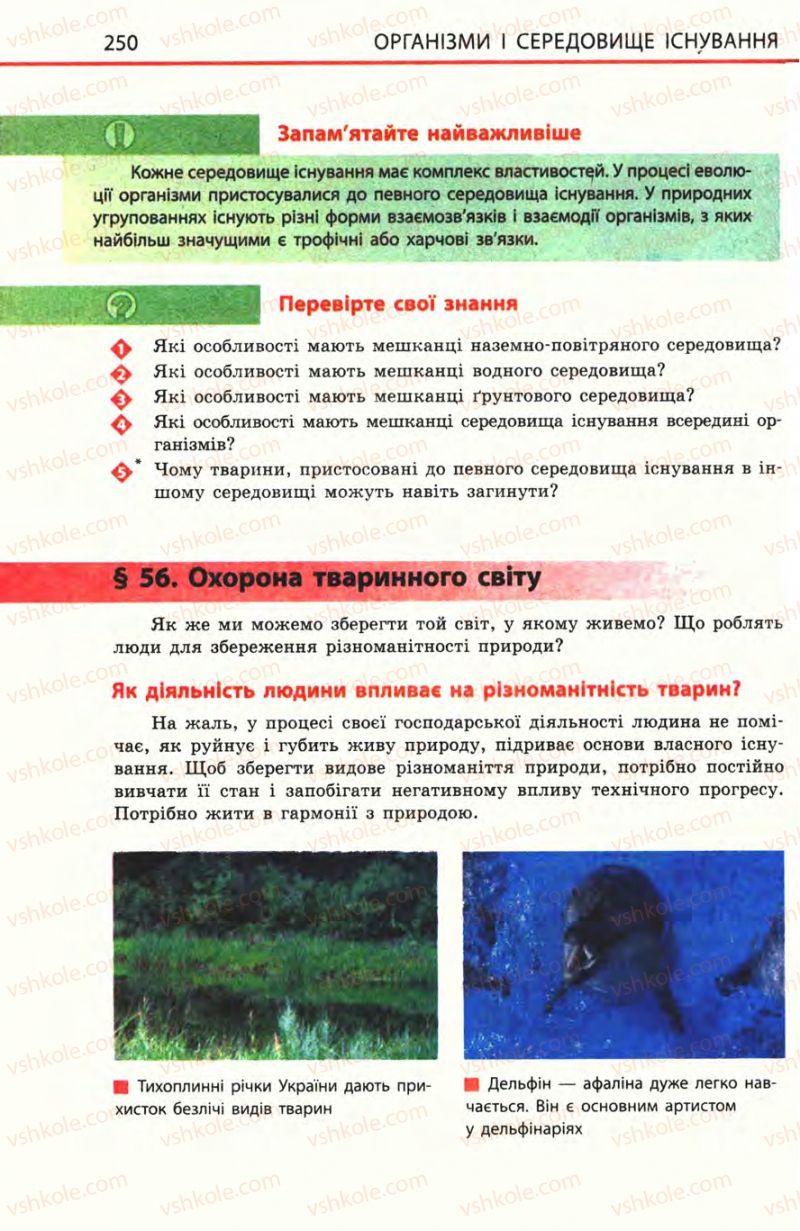 Страница 250 | Підручник Біологія 8 клас Н.В. Запорожець, С.В. Влащенко 2008