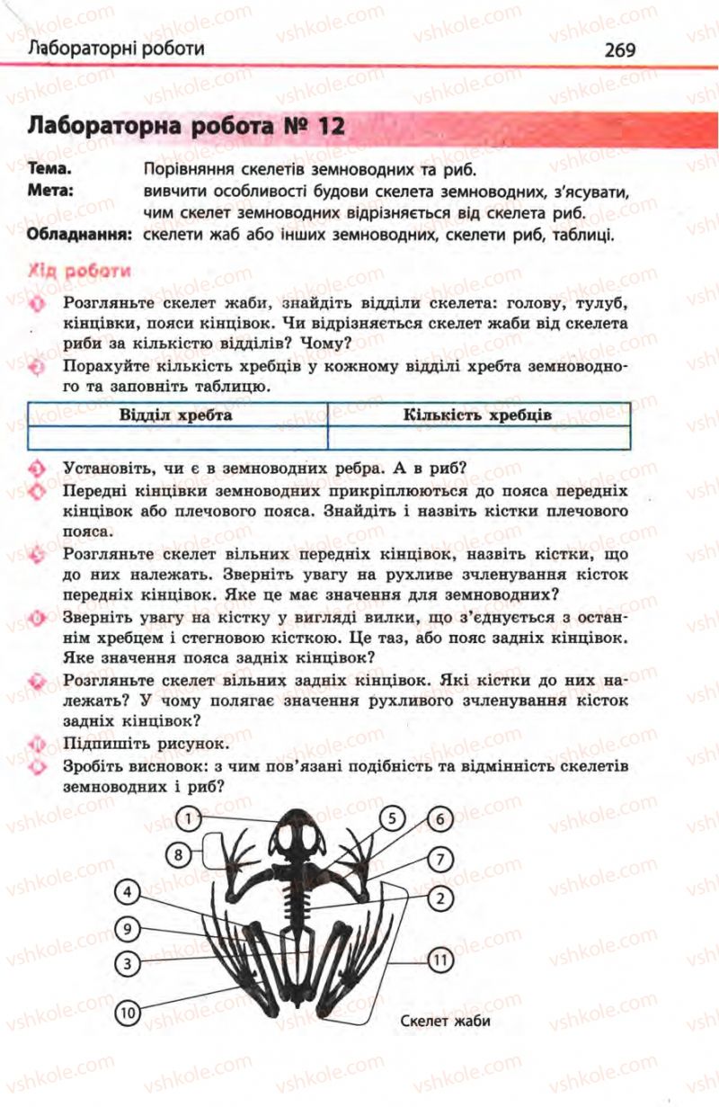 Страница 269 | Підручник Біологія 8 клас Н.В. Запорожець, С.В. Влащенко 2008