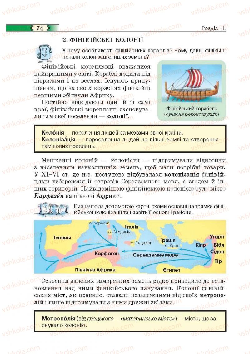 Страница 74 | Підручник Історія 6 клас О.І. Пометун, П.В. Мороз, Ю.Б. Малієнко 2014