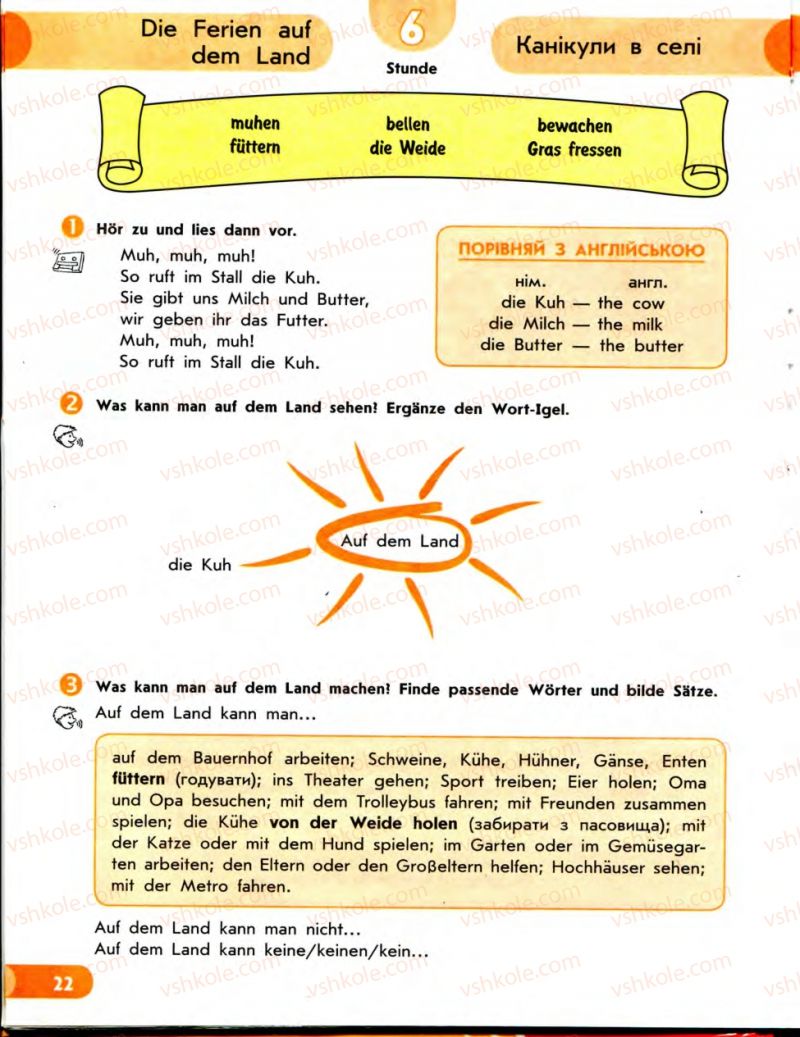 Страница 22 | Підручник Німецька мова 7 клас С.І. Сотникова 2010