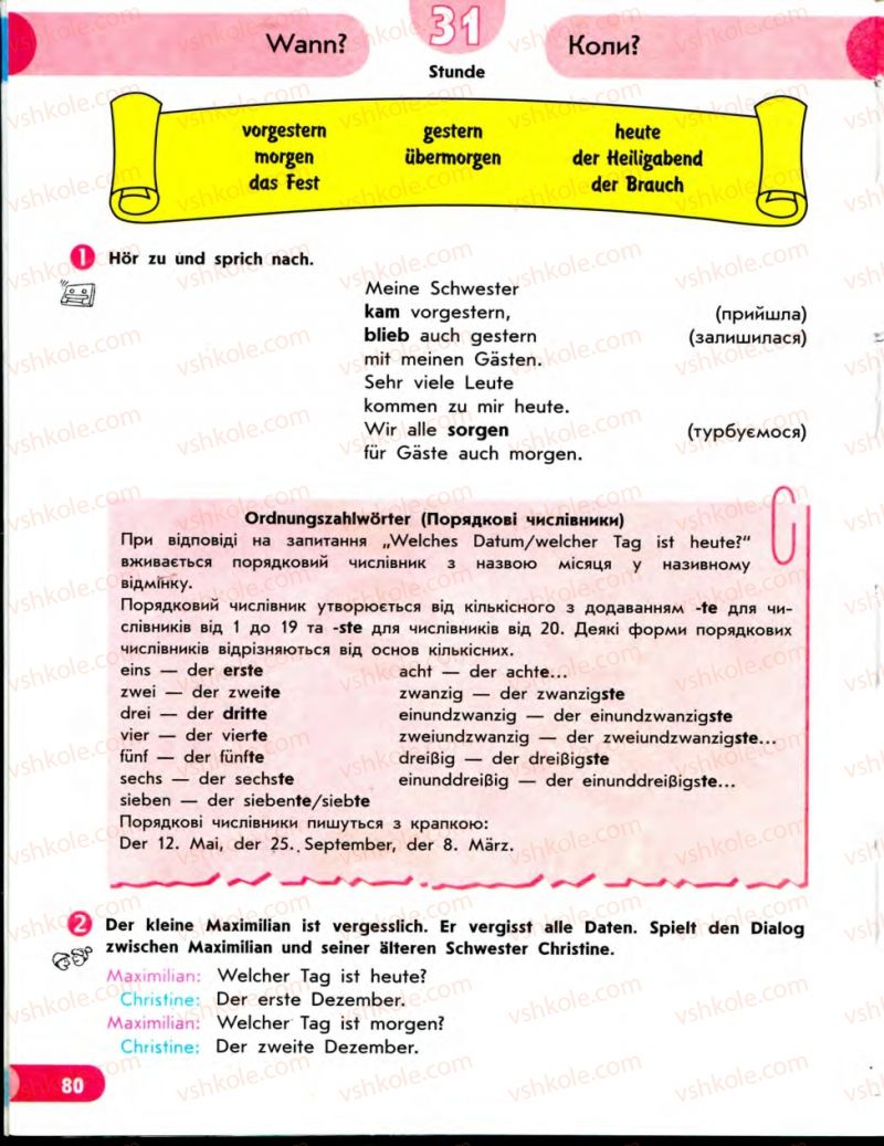 Страница 80 | Підручник Німецька мова 7 клас С.І. Сотникова 2010
