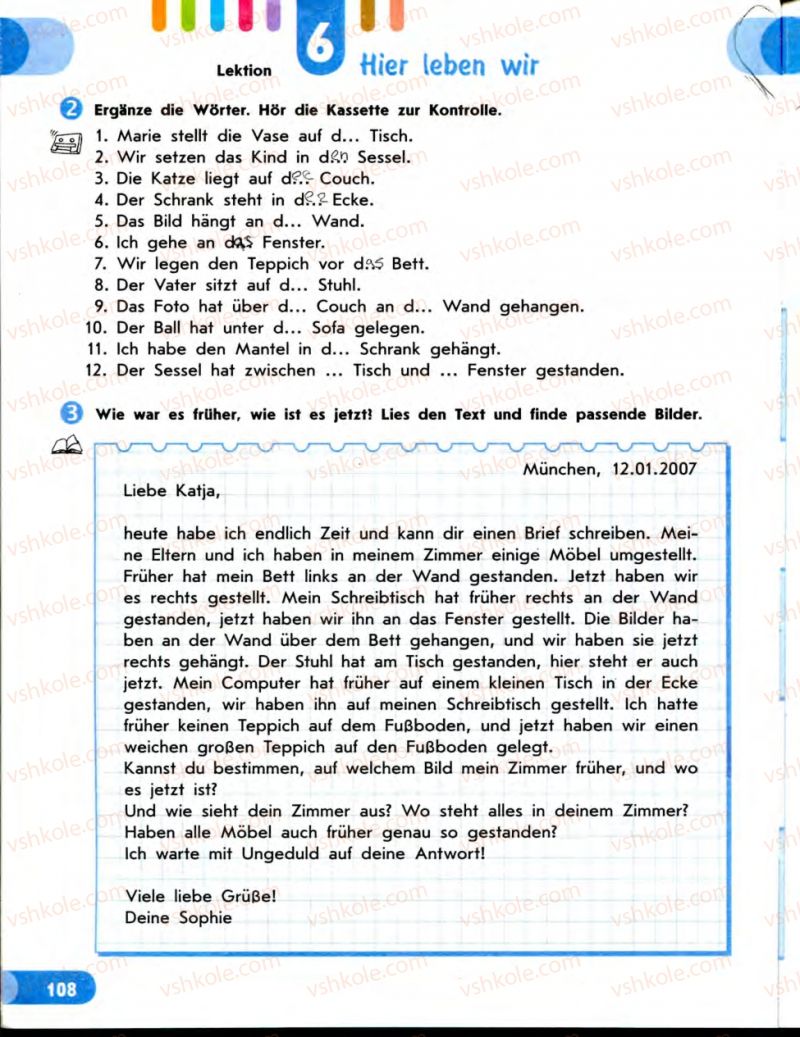 Страница 108 | Підручник Німецька мова 7 клас С.І. Сотникова 2010
