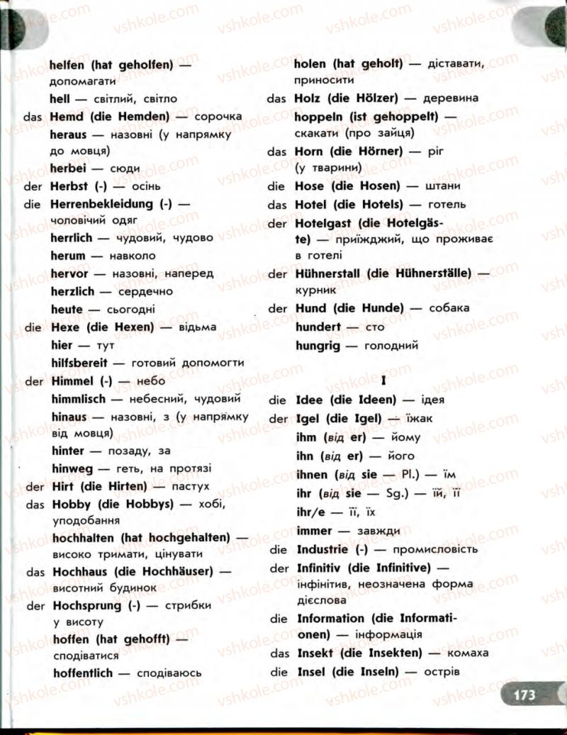 Страница 173 | Підручник Німецька мова 7 клас С.І. Сотникова 2010