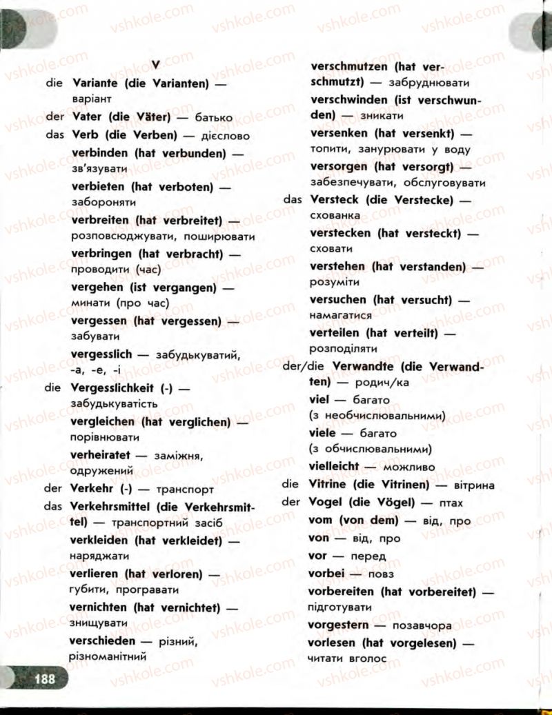Страница 188 | Підручник Німецька мова 7 клас С.І. Сотникова 2010