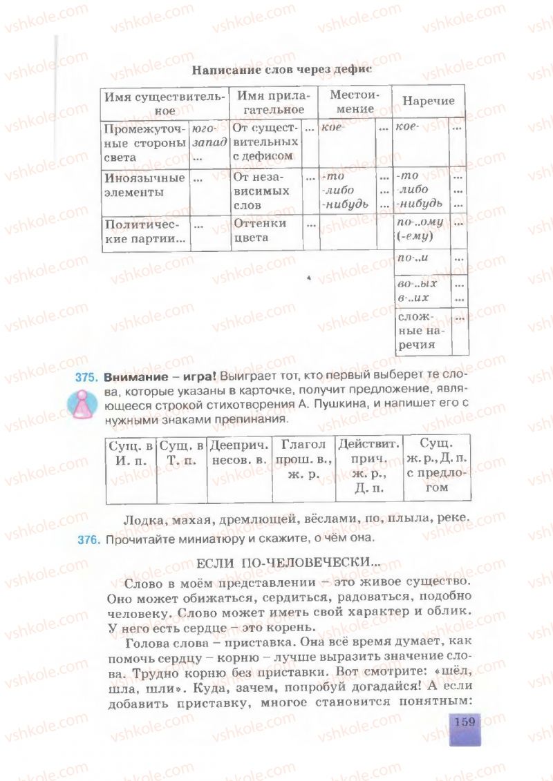 Страница 159 | Підручник Русский язык 7 клас Е.В. Малыхина 2007