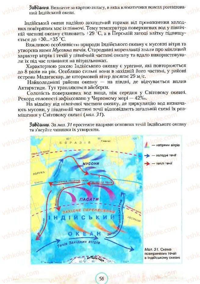 Страница 58 | Підручник Географія 7 клас С.Г. Кобернік, Р.Р. Коваленко 2007