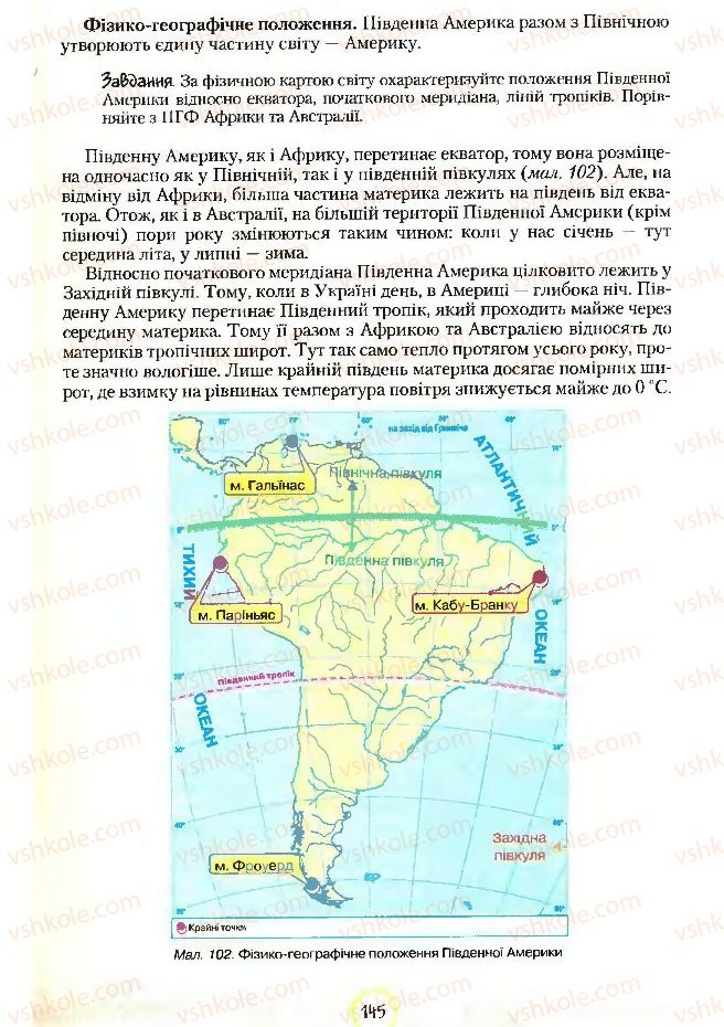 Страница 145 | Підручник Географія 7 клас С.Г. Кобернік, Р.Р. Коваленко 2007