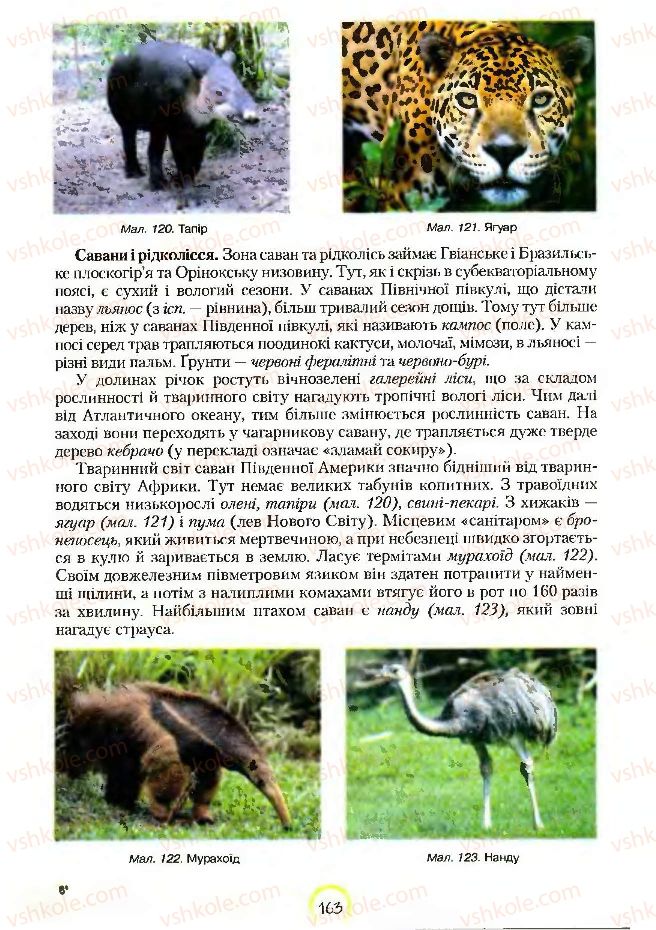 Страница 163 | Підручник Географія 7 клас С.Г. Кобернік, Р.Р. Коваленко 2007