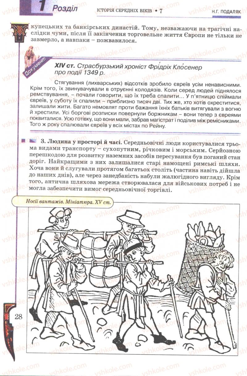 Страница 28 | Підручник Всесвітня історія 7 клас Н.Г. Подаляк 2007