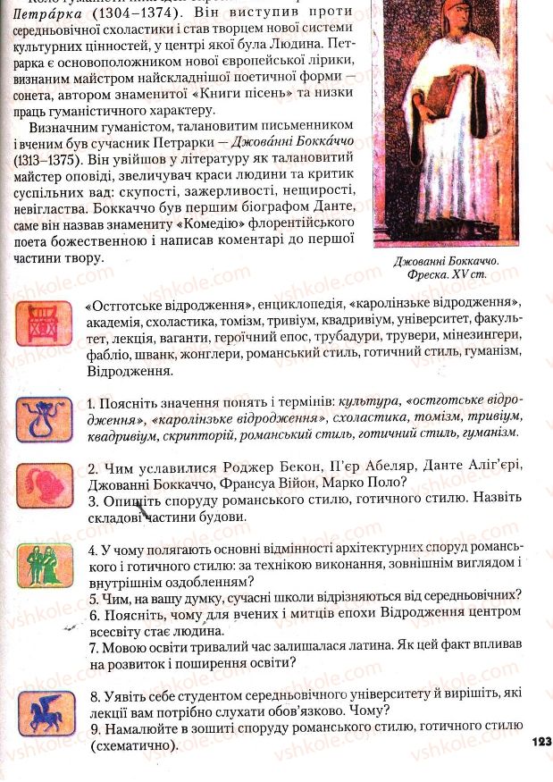 Страница 123 | Підручник Всесвітня історія 7 клас І.М. Ліхтей 2007